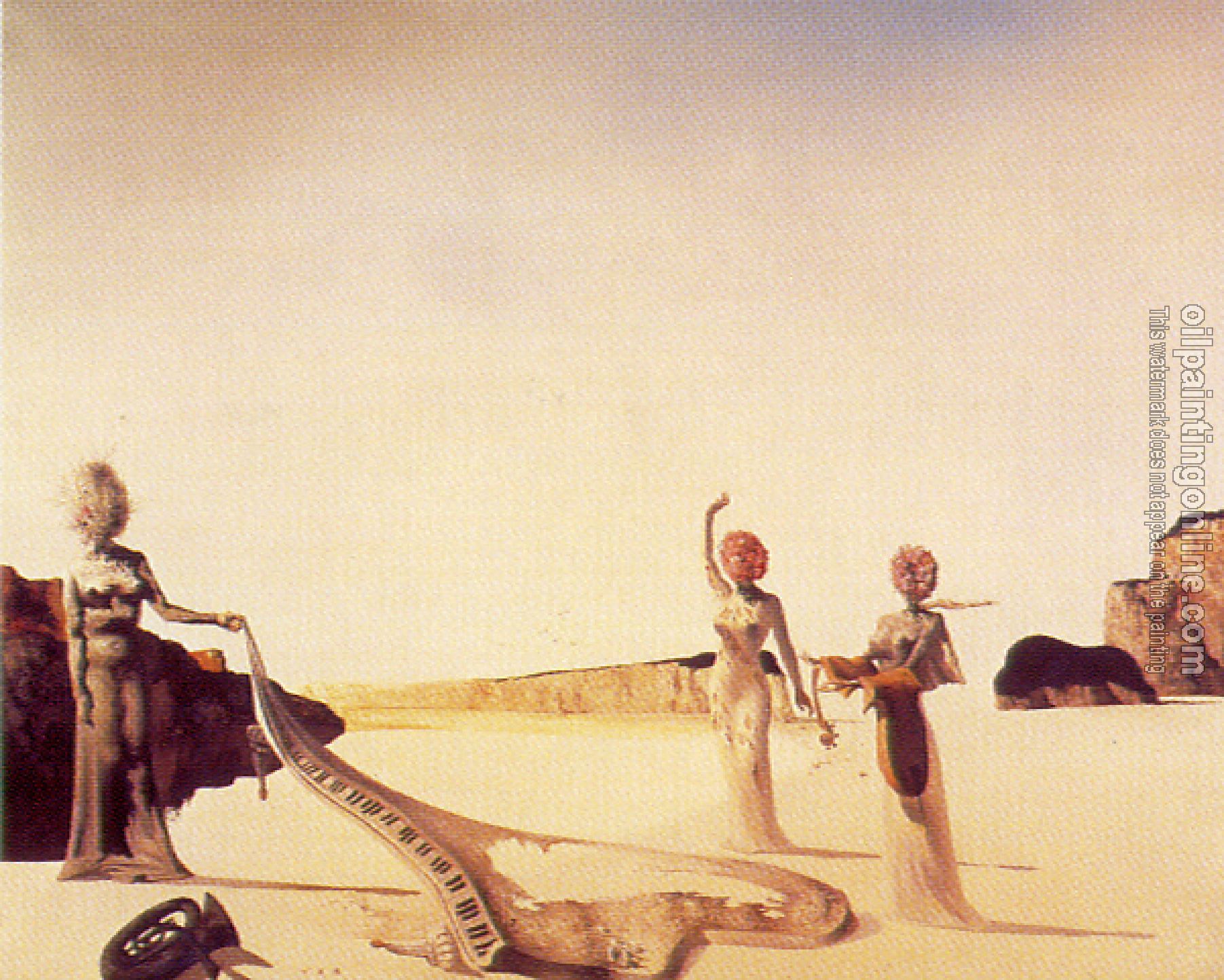 Dali, Salvador - Therr Young Surrealist Women Holding in their Arms the Skins of an Orchestra